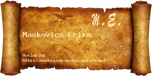 Maskovics Erika névjegykártya